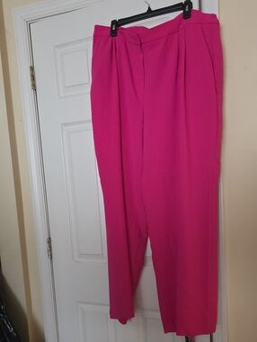 Bar III Bright Fuchsia Pleated High-Waist Trousers